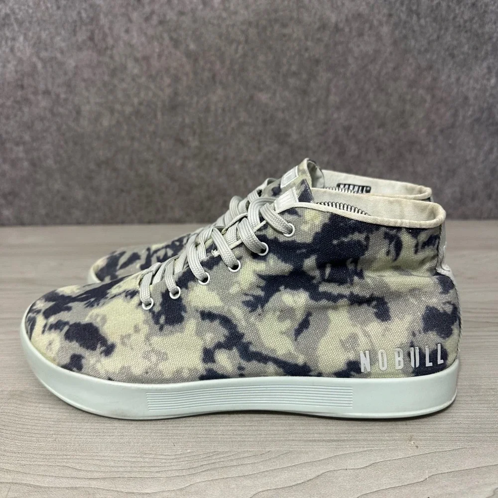 NOBULL Canvas Mid Trainer Mens 10.5 Mint Tie Dye Athletic Cross Training‎ Shoes